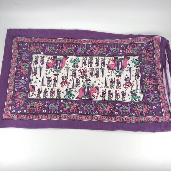 Vintage Aztec Egyptian Hieroglyphs Purple Pillowcase Cover - Picture 7 of 8